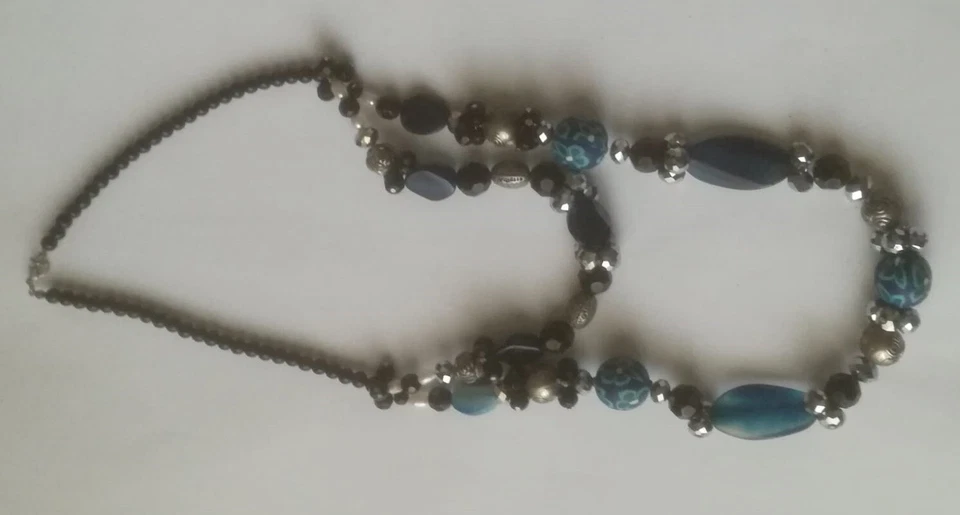 Collana Girocollo bigioteria francese vintage anni 60/70 pietra naturale - Immagine 2 di 4