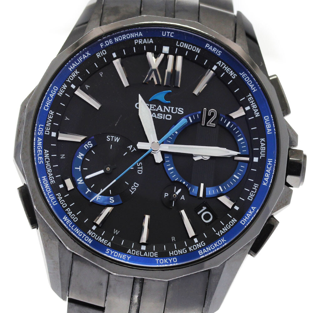 【Watch】 CASIO OCW-S3400B-1AJF Oceanus Manta Day Date Solar Radio Box From Japan