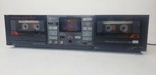 Sansui Stereo Double Cassette Deck D-75BW For Parts or Repair Powers On Vintage