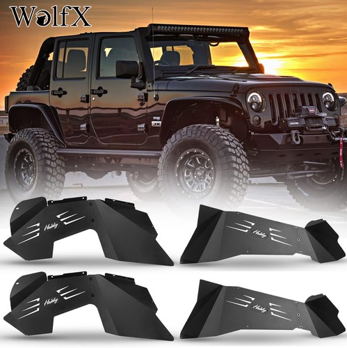 4PCS Textured Front+Rear Inner Fender Liners Set for 2007-2018 Jeep Wrangler JK