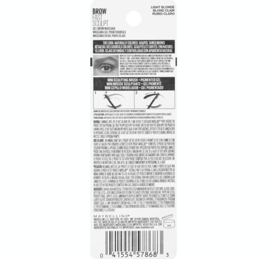 Maybelline New York Brow Fast Sculpt Gel Brow Mascara in Light Blonde eBay