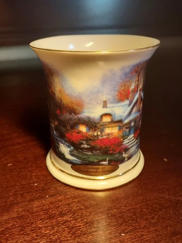 Thomas Kinkade 2004 Votive Candle Holder “Evening At Swanbrooke Cottage”
