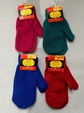 4 Pairs Kids Magic Stretch Mittens - New Old Stock With Tags One Size Fits Most