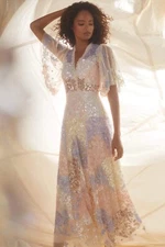 BNWT Needle and Thread Pastel Mesh and Sequin gown dress 10