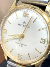 Helbros Men's Watch Automatic Vintage Silver Dial Two Tone FOR REPAIR PARTS
