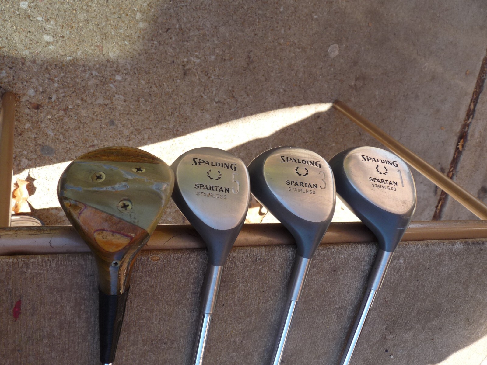 Spalding Spartan RH Stainless Golf Club Wood Set 1, 3, 5 +7W eBay