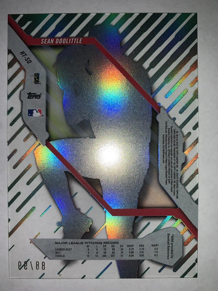2018 Topps High Tek Sean Doolittle Green /99 #HT-SD Nationals - Image 3 of 3