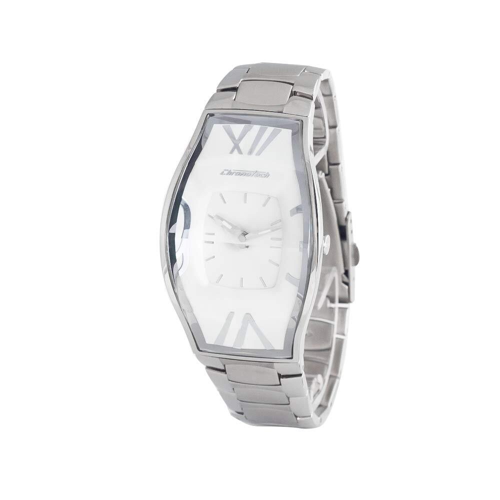ChronoTech Men's Quartz Watch with Stainless Steel Strap, Silver, 18 (Model: Pri