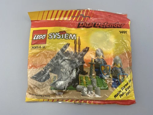Vintage 90s LEGO Castle Black Knights Dual Defender (1491) NEW IN SEALED POLYBAG