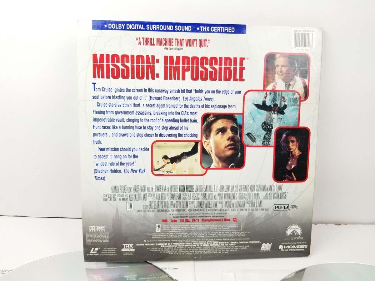 Mission Impossible Widescreen Laserdisc Laser Disc LD Tom Cruise