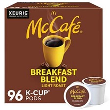McCaf Breakfast Blend Light Roast Coffee K Cup Pods 24 Count 100 Arabica Beans