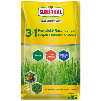 Substral 3in1 Komplettrasendünger Unkraut- + Moosvernichter 14kg - 400qm - 83023
