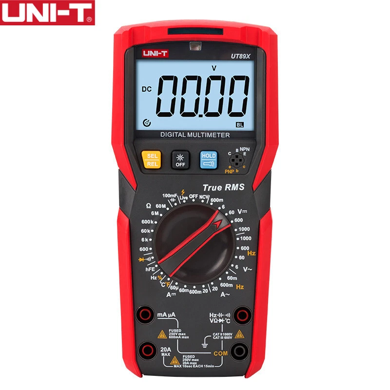 UT89X UNI-T Digital Multimeter Strommessgerät AC/DC A V Ω HZ NCV LIVE Temperatur - Bild 2 von 4