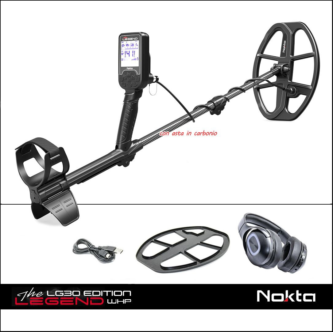 METAL DETECTOR THE LEGEND WHP STANDARD NOKTA MAKRO CUFFIE LG30 ASTA CARBONIO