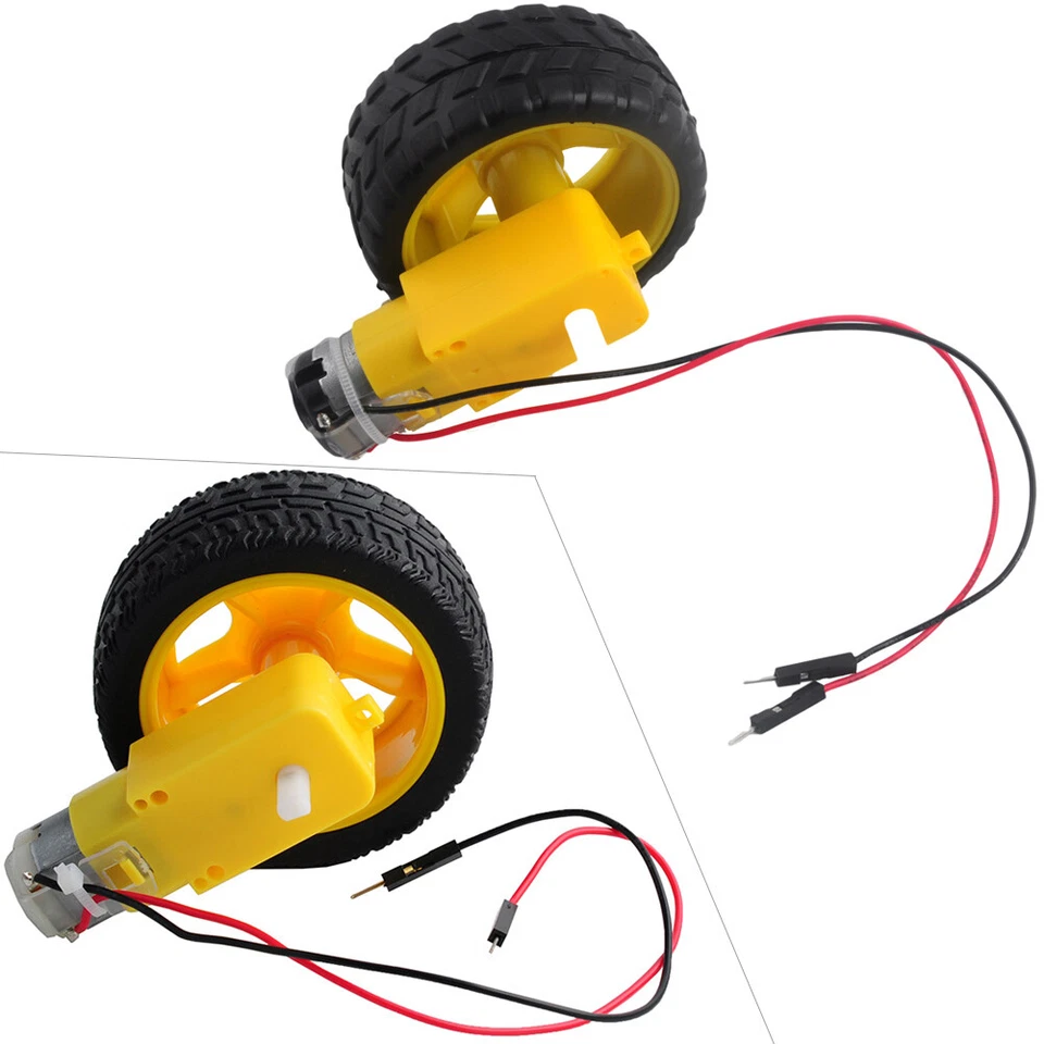 4pcs DC Gearbox TT Motor 3-6V 200RPM 1:48 + Tire Wheel for Smart Car Robot - Image 3 of 4