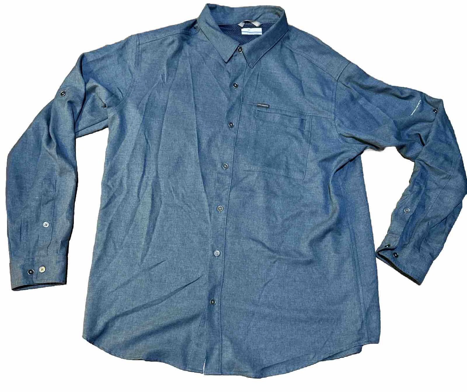 Columbia Men's Blue Omni-Wick Gorpcore Pilsner Lodge II LS Shirt Size L