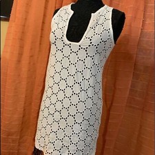 Anthropologie Jordan Taylor White Beach Dress Cover Up Crochet Tunic Top S XS 0