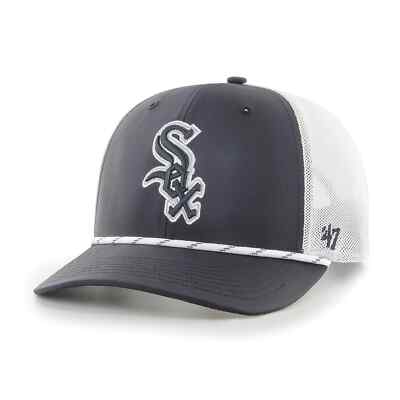Chicago White Sox '47 Brand Burden Trucker Mens Black Snapback Hat