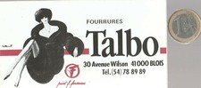 Autocollant. Luxe. Fourrures. TALBO à Blois. Vintage - Oldies