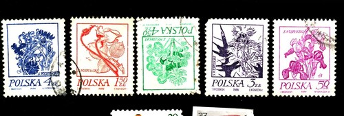 Poland/Stamps 1974 used -, Flower Drawings by Stanislaw Wyspianski - 第 1/1 張圖片