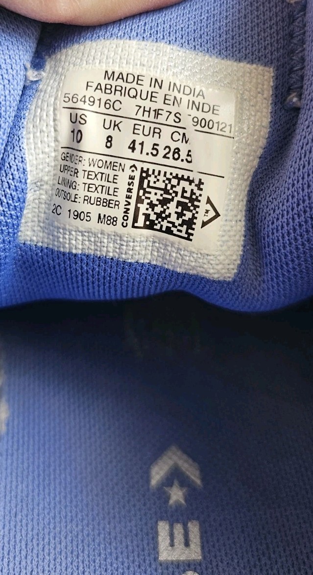 Converse All Star Women's Size 10M Blue Glitter Low Top Sneakers thumbnail 7