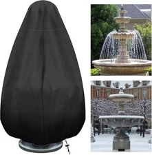 68Hx48D''Fountain Cover, 420D Oxford Cloth Garden Statue Cover,Fountain Protecto