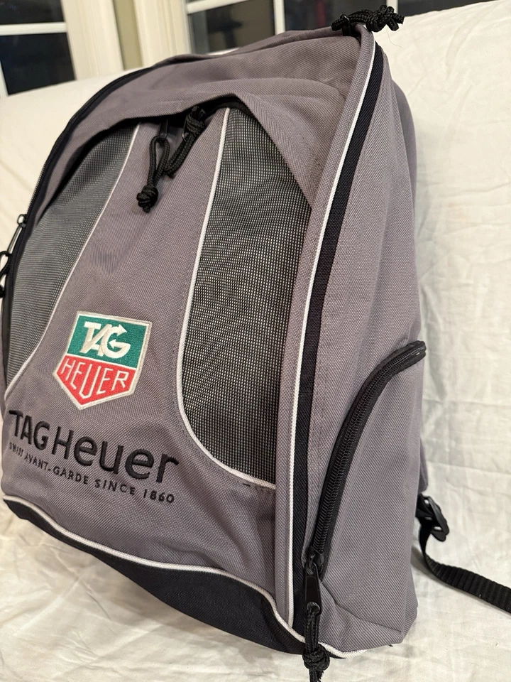 💙Mochila Marca Tag Heuer F1 Formula Indy Car 18x14 Gris Nueva sin Etiquetas Foto 3 de 4