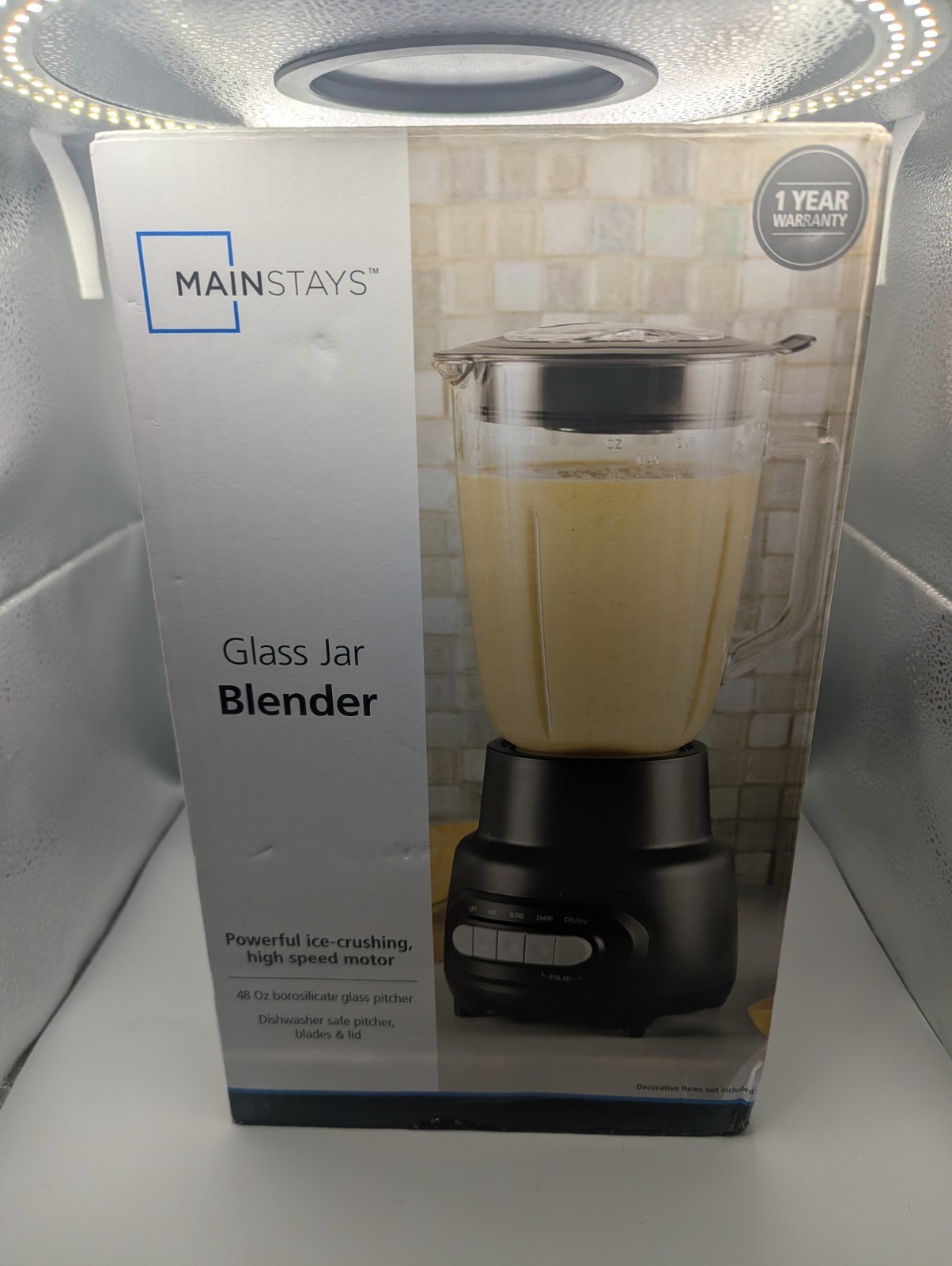 Sealed! Mainstays Glass Jar 5 Speed Blender with 6-Cup Jar (