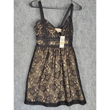 Bar III Black Lace Mini Dress Women's Small Lined Sleeveless Cocktail Whimsigoth