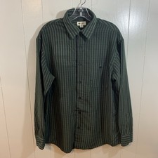 Haggar Green Plaid Men's Button Down Long Sleeve Work Collar Dress Shirt M