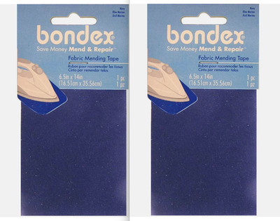 Bondex Iron-On Mending Fabric 6-1/2''X14'', Navy (2 Pack)