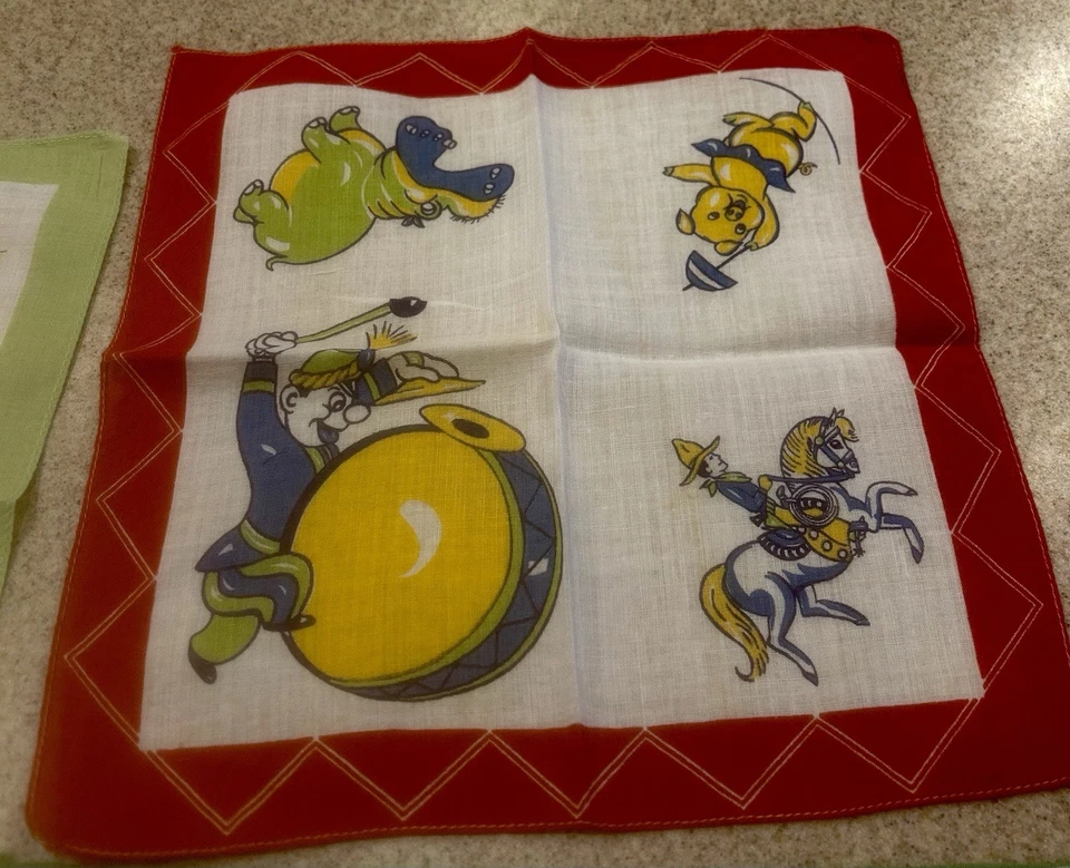 Vintage 8 Lot 1950’s Children’s Kids Hankie Handkerchief Some Unused Original - Image 3 of 4