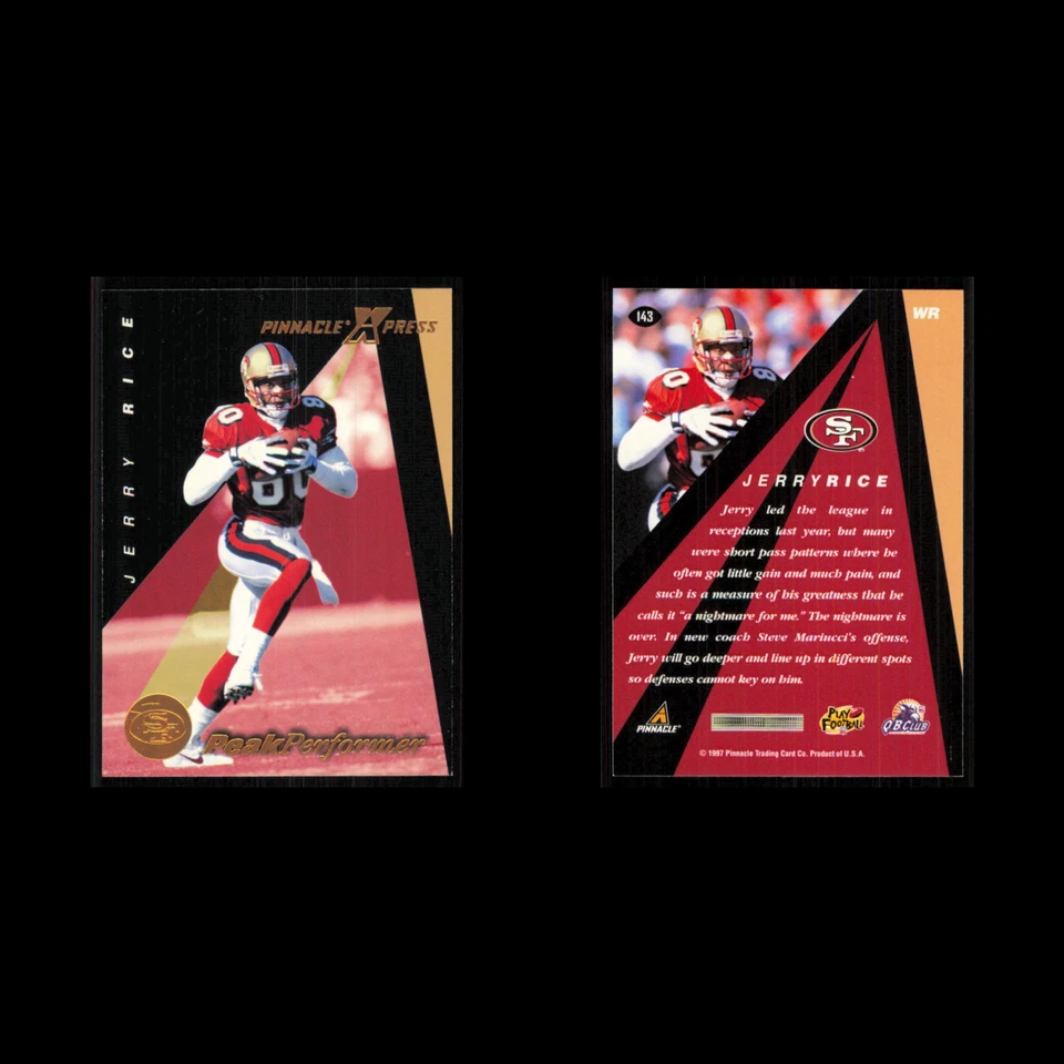 Jerry Rice #143 1997 Pinnacle X-Press San Francisco 49ers Football Card NFL NM - Image 3 of 3