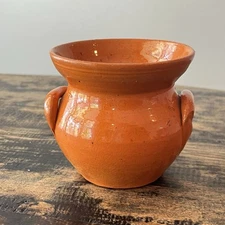 VTG Jugtown Ware Pottery Small Burnt Orange Salmon Croc Bowl Cup North Carolina