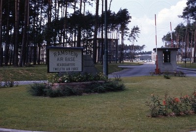 Ramstein US Air Force Base Germany Main Gate 1955 35MM Red Kodachrome Slide