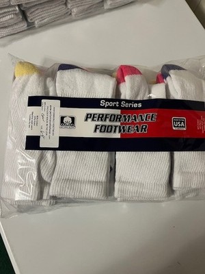 *** 12 Pair Girl's Athletic (PASTEL)Crew Socks 6-8 LQQK***