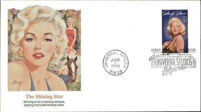 1995 MARILYN MONROE Briefmarke auf FDC USA Stamp Cancel Stempel Universal Studio - Bild 1 von 2