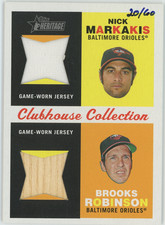Brooks Robinson & Nick Markakis 2009 Topps Heritage Dual Relic CCDR-MR /60 31033