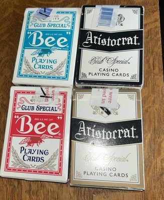 4- Bee Std. And Aristorrat casino playing cards from different casino see pics 