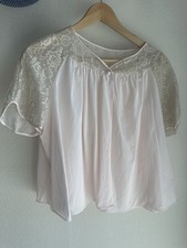 Van Raalte Vintage Bed Jacket Short Robe Embroidered Top Lace Tricot Pink M