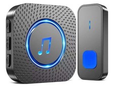 Sonnette sans fil SURFOU – Longue portée 400 m, étanche, LED bleu