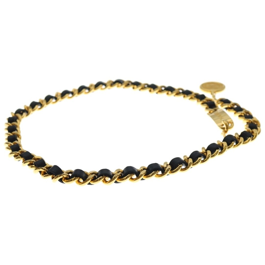 CHANEL Leather Belt Medal Motif Black X Gold Used 6524280f538c8ef48362d0d6f33854 thumbnail 3