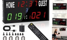 Scoreboard Electronic Digital Score Keeper with Remote Basketball black