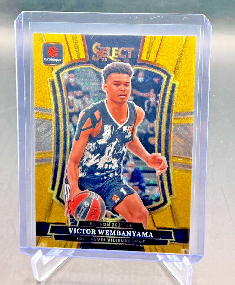 2025/26 Panini Select Euroleague VICTOR WEMBANYAMA Gold Glitter Prizm #128 view 1
