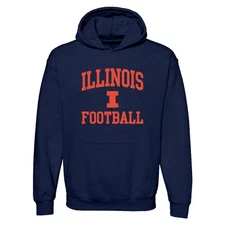 Illinois Arch Logo Football Hoodie - Navy