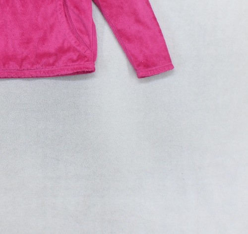 North Face 1/4 Zip Fleece Girls Size M Pink Teddy Pullover - Picture 9 of 14