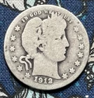 1912 P Barber Quarter 90% Silver Great Coin #27