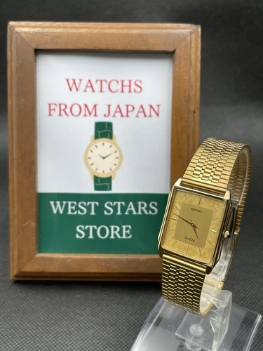 [Near Mint] Vintage SEIKO Dolce 7740-5000 Gold Quartz Men's Watch From JAPAN
