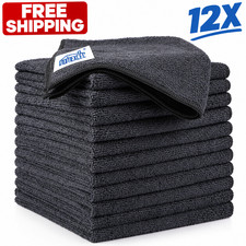 Microfiber Cleaning Cloth 12 PACK, 12.5 x 12.5 inches, Grey,  FREE SHIPPING 