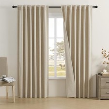 Linen Curtain 84 Inches Long for Bedroom/Living 50"W x 84"L Pack of 2 Taupe